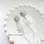 雪の結晶×ツイスト　ピアス　イヤリング　シルバー