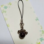 肉球ストラップ(ガーネット＆スモーキークオーツ)