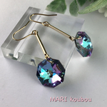 Swarovski 14mmオクタゴンピアス〜ヴィトレイルライト