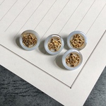 パステルブルー　アンティーク風ボタン【4個】15㎜