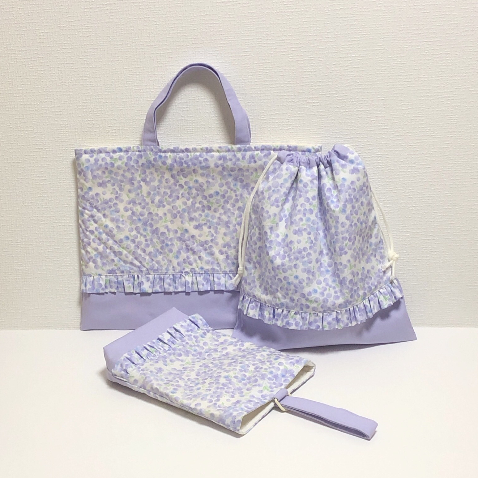 ラベンダー色のミモザ　✜入園・入学3点セット✜