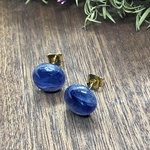 【ピアス】透明な油彩の青-艶-カイヤナイト