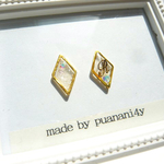 Glitter Initial diamond earrings