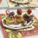 ハリネズミ＊＊クリスマスカップケーキのセット＊＊