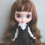 再出品284.※単品※黒のベスト※ブライスアウトフィット※1/6ドール服