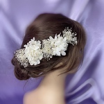 《カスミソウ×アジサイ　ホワイト》成人式　卒業式　和装　浴衣　結婚式　髪飾り　ヘッドパーツ