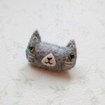 猫ブローチ＊グレー