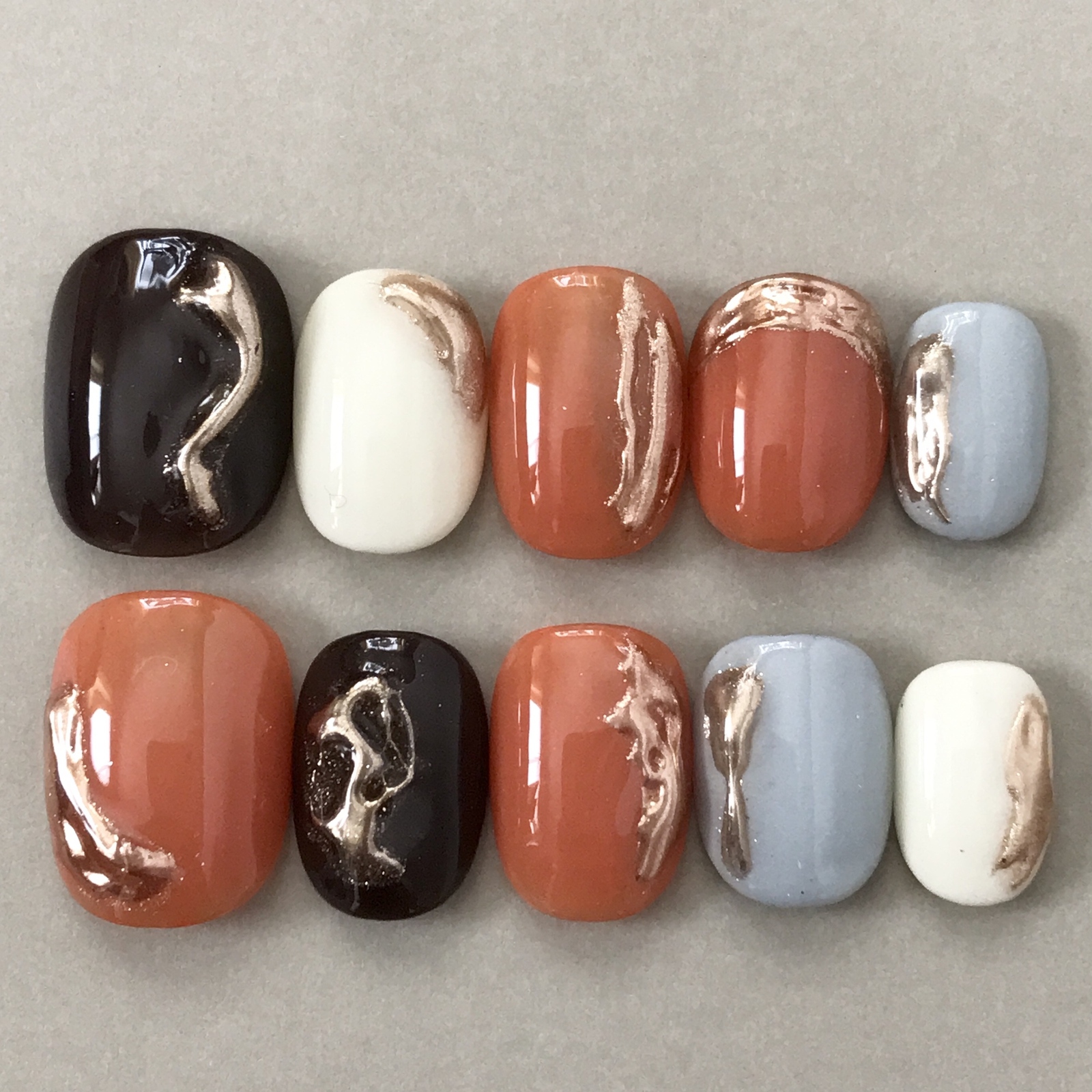 アイボリーべっ甲ニュアンスマグネットネイル ベージュ シェル 韓国