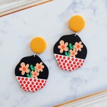 ドットとお花のカラフルピアス