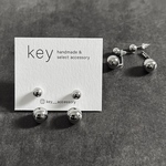 再販 ▽ シルバーボール 2way ピアス