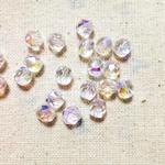 【再入荷】6mm チェコガラスビーズ 20pcsセット＊オーロラクリア(ファイアポリッシュ)