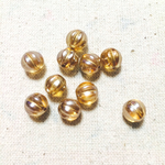 8mm チェコガラスビーズ 10pcsセット＊ブラウン(メロン)
