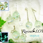 Revival❤︎LOVE光る星空スノードーム彷徨うラインストーンのピアスorイヤリング