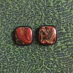 最終１点のみ【atelier chimie】Vintage cabochon earring pierce 【角】