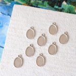 ［8個］カボション セッティング台 / オーバル / S / シルバー （再販×5）