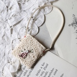 ブーケ刺繍とレースのショルダーbag