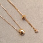 【再販】ドロップモチーフロングネックレス（ゴールド・シルバーカラー）
