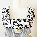 パンダ柄☆ブラック☆リバーシブルよだれカバー＆首回りパッドセット☆エルゴ