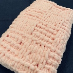 送料込/手編み/ハンドメイド/ブランケット/B級品/アウトレット価格/ベビーピンク