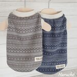 犬服　【Sサイズ】　フェアアイル柄 ジャガード生地　カラー：グレー