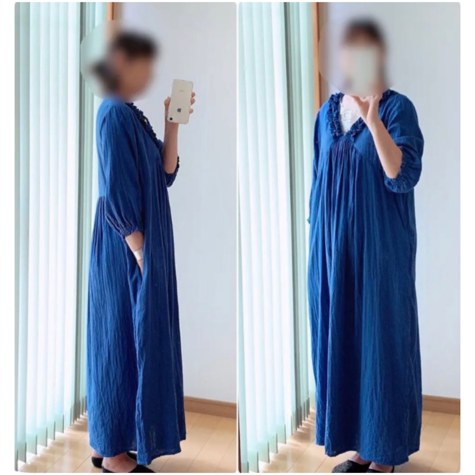 群言堂☆登美☆柔らかダブルガーゼチュニックOP☆淡パープル☆手洗い可 群言堂☆登美☆柔らかダブルガーゼチュニックOP☆淡パープル