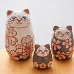 猫マトリョーシカ　桜セットＡ