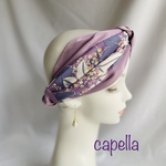 ⭐️capella⭐️パープルがステキ•*¨*•.¸¸♪大人の春ターバン　とろけるパープル生地　capellaオリジナルデザイン