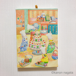 【A5】こだわりのケーキ屋さん/キャンバスプリント　複製画　水彩　イラスト