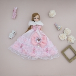 【２点セット】クリスマス限定！豪華パーティドレス（ピンク）リカちゃん
