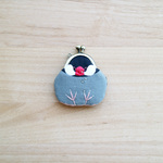 桜文鳥まめがま口《ポロポロ文鳥》（内布：Berry Bouquet）