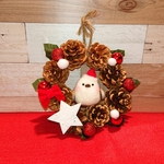 【um様オーダー品】🎄クリスマス(松ぼっくり)リース🎄🐦️シマエナガちゃん(羊毛フェルト)