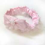ペット用フラワーレースリボンスリムシュシュ首輪🎀ピンク