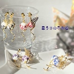 着物にちょうどいい和柄と蝶々のピアス(イヤリング)