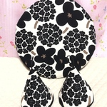 【オーダー品です】北欧の花 ブーケ  三角鍋つかみ とまーるい鍋敷き ルクルーゼやストウブに！