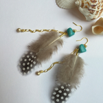 ホロホロ鳥のフェザー♡ピアス