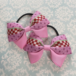 [送料無料]リボンヘアゴム 和柄リボン 人気リボン 両面プリント