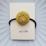 刺繍ヘアゴム🌷　no.727　くるみボタン　💛送料無料💛　