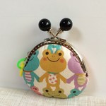 カラフルカエル☆がま口ポーチ8.5㎝