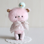 ＊kumahari＊ふわふわぺたんこ あみぬいクマさん ピンクA