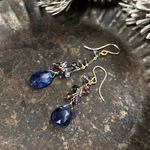 【E様オーダー品】カイヤナイト*アシンメトリーデザインピアス