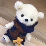 【SALE】ハンドメイド　ロンパースを着たチビクマテディベア風ぬいぐるみ🧸ストラップ&バッグチャーム加工可能