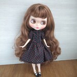 540.※黒と赤の水玉のワンピース※ブライスアウトフィット※1/6ドール服