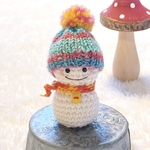 ニット帽かぶった雪だるまちゃん(磁石入り)☃️
