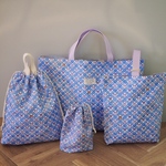 入園入学4点セット 【においスミレとクマ】nunocoto fabrics レッスンバッグ・シューズケース ・お着替え袋・巾着袋