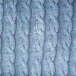 《１２５ｃｍ×４５ｃｍ》　カットクロス　ケーブル編み柄（青系）　ローン　綿　薄め　毛糸