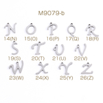 M9079-b-20  30個  ステンレス製 メタルチャーム アルファベットチャーム No.14-26 3X（10ヶ）