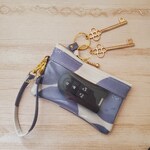 あんぱん柄    blue glay   ✩*.ﾟ  パスケース キーポーチ　キーケース   　スマートキーケース、カードキーケース、ラミネート生地で丈夫*°