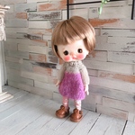 オビツ11   モヘアのニットワンピース(紫)