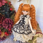 リカちゃん、ブライス、22cmドール 白バラレースのワンピースno136