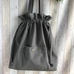 ［再販］キュッと！巾着トートバッグ＊グレー